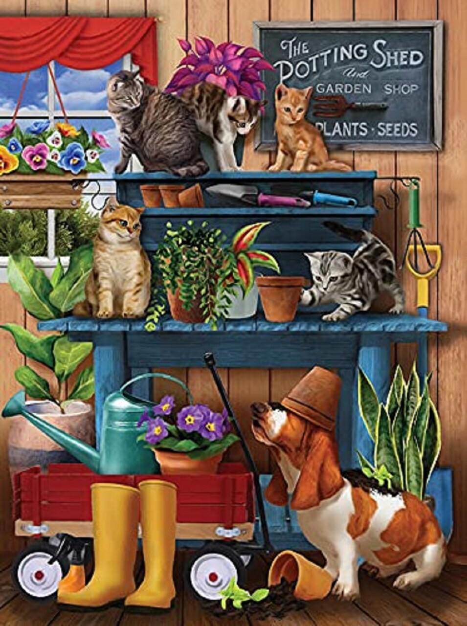 Sunsout Trouble in the Potting Shed 1000 pc Jigsaw Puzzle 28939